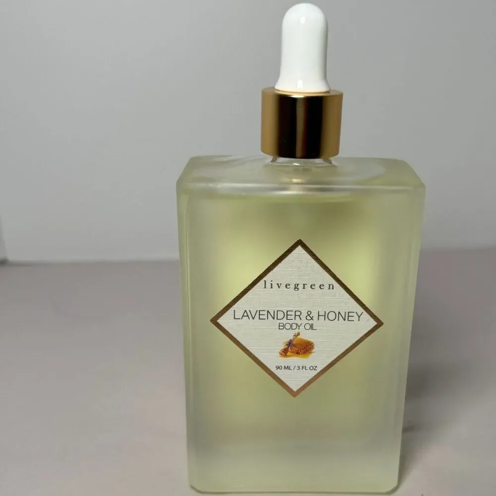 livegreen lavender & honey body oil nwot 90ML / 3‎ FL OZ  Exp: 4-10-2027